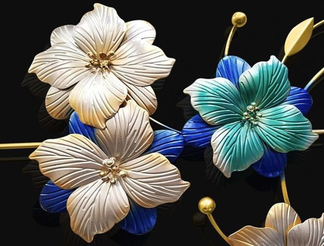 Đồng Hồ Treo Tường 3D Hình Hoa Lá Mã - Trang Trí Nội Thất Hiện Đại, Sang Trọng, Phong Cách Tinh Tế, Kích Thước 100x48 cm