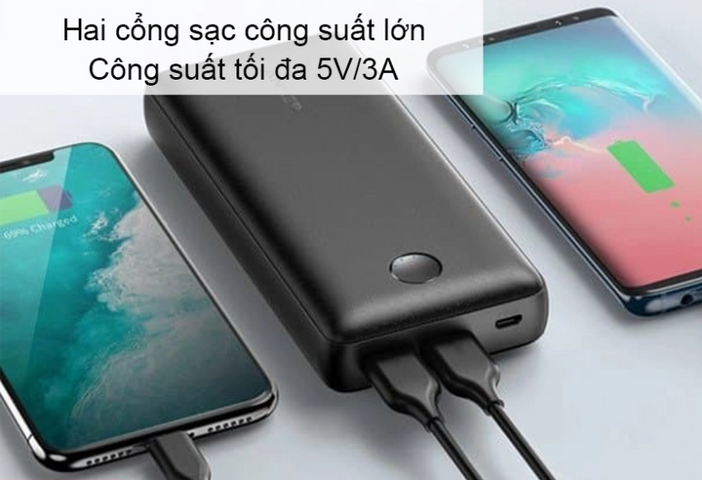 Pin Sạc Dự Phòng Anker A1363 PowerCore Select 20.000mAh - Sạc Nhanh 18W, 2 Cổng USB-A, Thiết Kế Gọn Nhẹ, Bảo vệ Thông Minh