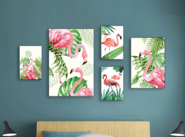 Set 5 Tranh Treo Tường Châu Âu Hiện Đại - Bộ Nghệ Thuật Trang Trí Sang Trọng Cho Phòng Khách, Phòng Ngủ Nội Thất Ấm Cúng