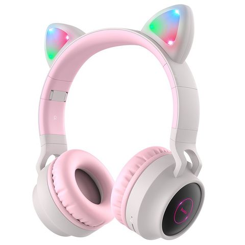 Tai Nghe Bluetooth Hoco W27 Chụp Đầu Hình Tai Mèo Phát Sáng - Phụ Kiện Thời Trang Nữ Tính, Kết Nối Bluetooth 5.0, Âm Thanh Rõ Ràng
