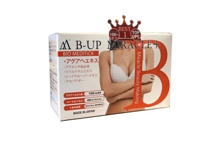 Viên uống nâng ngực B-Up Miracle + Nhật Bản 60 viên - Hỗ trợ tăng nội tiết, làm căng và săn chắc ngực, duy trì vóc dáng khỏe đẹp