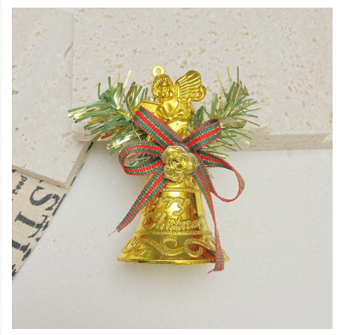 Set 6 Chuông Nơ và Lá Xanh Trang Trí Noel - Decor Giáng Sinh Tươi Mát Cho Nhà Cửa, Chất Liệu Nhựa Vải Cao Cấp