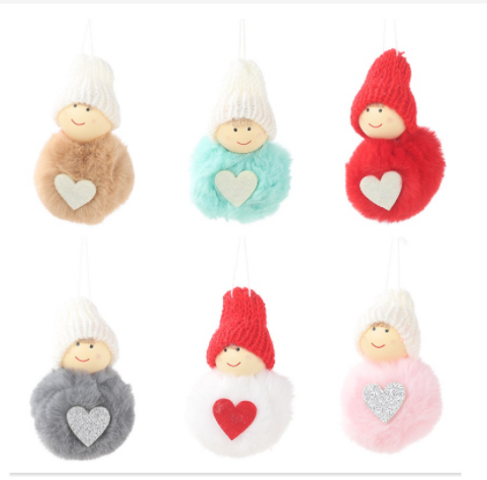 Set 3 Búp Bê Bông Treo Trang Trí Họa Tiết Trái Tim Đáng Yêu - Decor Nhà Cửa Mềm Mại, Nhiều Màu sắc