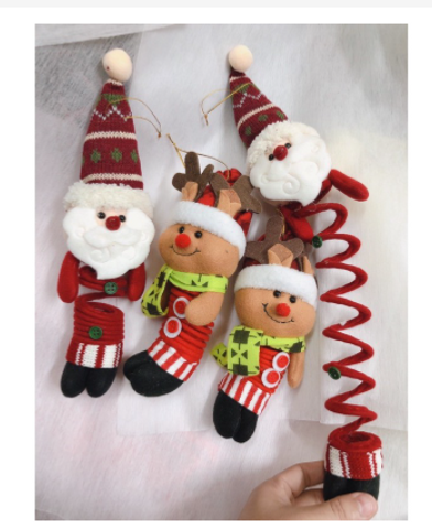 Set 3 Búp Bê Lò Xo Trang Trí Giáng Sinh - Ông Già Noel, Tuần Lộc Độc Đáo Cho Không Gian Lễ Hội