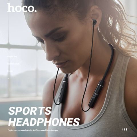 Tai nghe đeo cổ không dây Bluetooth Hoco ES53 - Thiết kế thể thao, âm thanh sống động, thời gian sử dụng 8 giờ, hỗ trợ đàm thoại  tuyệt vời.