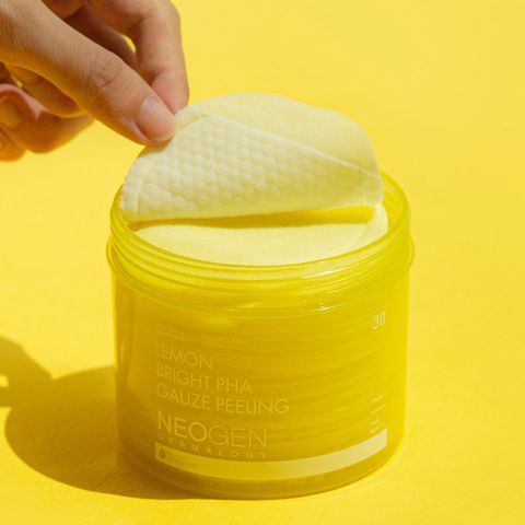 Tẩy Da Chết Chanh Neogen Dermalogy Lemon Bright PHA Gauze Peeling - Hộp 30 Miếng Dưỡng Sáng Da, Mờ Thâm, Dịu Nhẹ Cho Mọi Loại Da