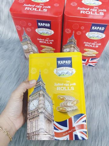 Bánh quế cuộn trứng muối kim sa KAPAD hộp 200g - Đặc sản ngon, sang trọng, quà tặng hoàn hảo cho gia đình và bạn bè