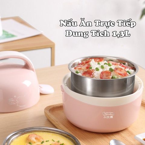 Hộp cơm điện Lotor 2 tầng - Hâm nóng và giữ nhiệt 1,3 lít, công nghệ hơi nước, cho bữa ăn thơm ngon tiện lợi