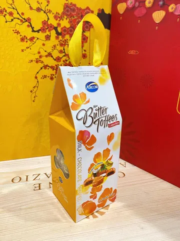 Kẹo Arcor Butter Toffees 260g - Hộp giấy quai xách, đa hương vị sữa, chocolate, cà phê, bạc hà, món ngọt hấp dẫn cho mọi lứa tuổi