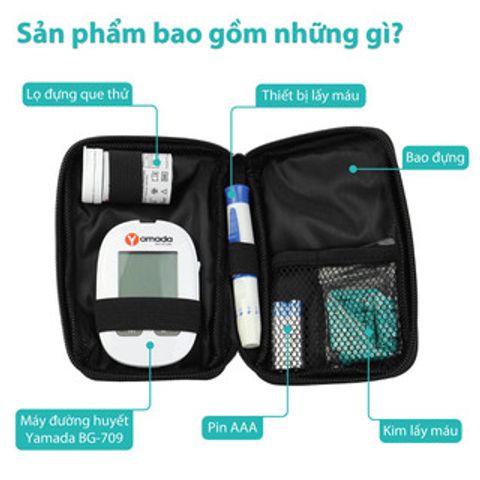 Máy Đo Đường Huyết Yamada Cảm Ứng Thông Minh - Trợ Lý Ảo Hỗ Trợ Tiếng Việt, Que Thử Công Nghệ Cao, Kết Quả Chính Xác
