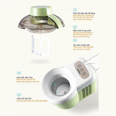 Máy Làm Kem Tự Động Tiross TS-9090 Dung Tích 700ml - Làm Kem Cứng, Kem Mềm, Thiết Kế Nhỏ Gọn, Dễ Dàng Sử Dụng Tại Nhà