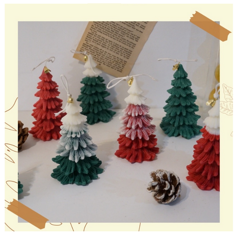 Nến Thơm Không Khói Dory Lab Hình Cây Thông Noel - Trang Trí Giáng Sinh Độc Đáo, Nhiều Màu Sắc Bắt Mắt, Hương Gỗ Thông, Ngọc Lan Tây, Hoa Hồng