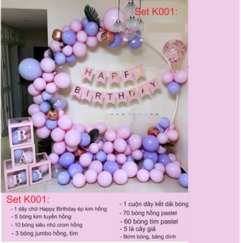 Set Bóng Trang Trí Sinh Nhật Cho Bé Khung Tròn Màu Pastel - Không Gian Tiệc Tùng Ấm Áp và Đặc Biệt