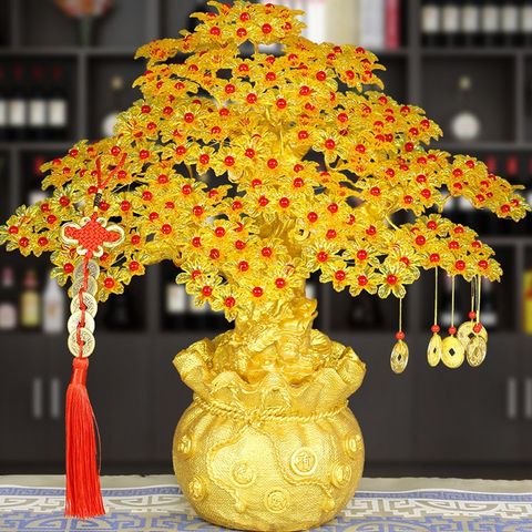 Set nguyên liệu cây kim tiền 7 cành với đế túi tiền sang trọng - Trang trí phong thủy mang lại tài lộc cho không gian sống và làm việc