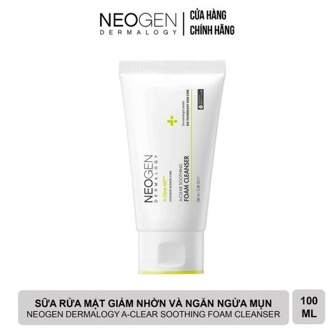 Sữa Rửa Mặt Neogen Dermalogy A-Clear Aid Soothing Foam Cleanser 100ml - Giải Pháp Dưỡng Ẩm và Ngăn Ngừa Mụn Cho Da Nhạy Cảm
