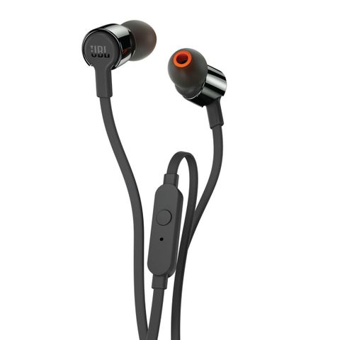 Tai nghe nhét tai JBL T210 - Tai nghe in-ear hiện đại với công nghệ PureBass mạnh mẽ, bảo hành 6 tháng chính hãng, màu đen và trắng.