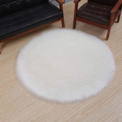 Thảm Lông Tròn Siêu Mềm Trang Trí Phòng Ngủ, Phòng Khách - Chất Liệu Cao Cấp, Phong Cách Đơn Giản, Nhiều Màu Sắc