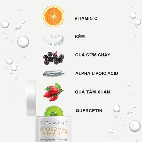Viên Uống Hỗ Trợ Bổ Sung Vitamin C Liposomal 500mg - Tăng Cường Sức Đề Kháng, Làm Đẹp Da Từ Trái Cây Mỹ