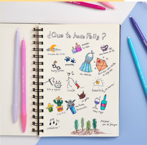 Bộ 5 bút màu Monami Plus Pen 3000 - Bút viết thanh đậm nhiều màu, dụng cụ học tập sáng tạo cho trẻ em