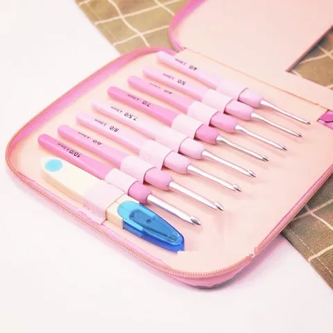 Bộ 8 Kim Móc Tulip Chất Lượng Cao, Mũi 2.5mm đến 6mm - Dụng Cụ Móc Len Đẹp, Tiện Dụng, Phụ Kiện Sáng Tạo Nội Thất