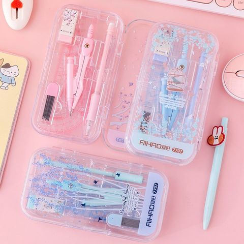 Bộ Đồ Dùng Học Tập Cầm Tay - Compa, Thước Kẻ, Tẩy Chì 8 Món Cho Học Sinh - Tiện Lợi và Dễ Sử Dụng
