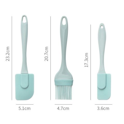 Bộ Dụng Cụ Nấu Ăn 3 Món Silicon Chịu Nhiệt - Spatula và Chổi Quét Phết Bơ, Kem, Bánh Ngọt, Dễ Dàng Cất Giữ