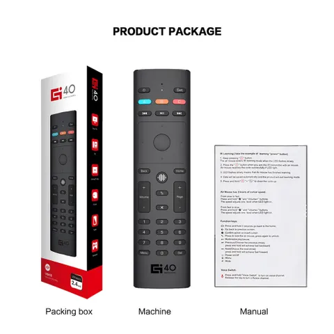 Điều khiển chuột bay tìm kiếm giọng nói G40s - Phụ kiện thông minh cho Android TV Box, dễ sử dụng và thiết kế tiện lợi.