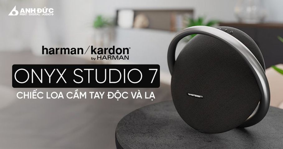 Loa Bluetooth Harman Kardon Onyx Studio 7 - Thiết Kế Độc Đáo, Âm Thanh Sống Động, Kết Nối Ổn Định, Chống Nước IPX7, Di Động Cao Cấp