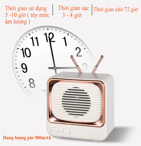 Loa Mini Bluetooth 5.0 DW02 - Thiết Kế Retro Cổ Điển, Kết Nối Dễ Dàng, Pin 900mAh, Âm Thanh Chất Lượng Cao, Mic Đàm Thoại