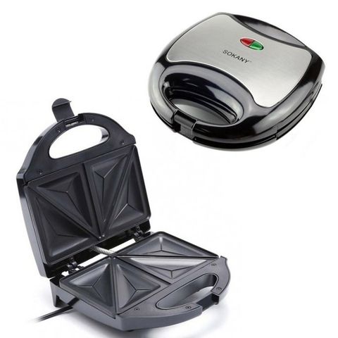 Máy Làm Bánh Hotdog & Sandwich Sokany KJ-102 - Khuôn Chống Dính, Nướng Nhanh, Thích Hợp Cho Mọi Gia Đình
