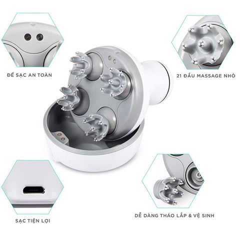 Máy Mát-Xa Đầu và Cổ Đa Năng KINGTECH ST-701 - Tăng Tuần Hoàn Máu, Thư Giãn Hiệu Quả, Tiện Dụng Cho Da Đầu, Mặt, Cổ