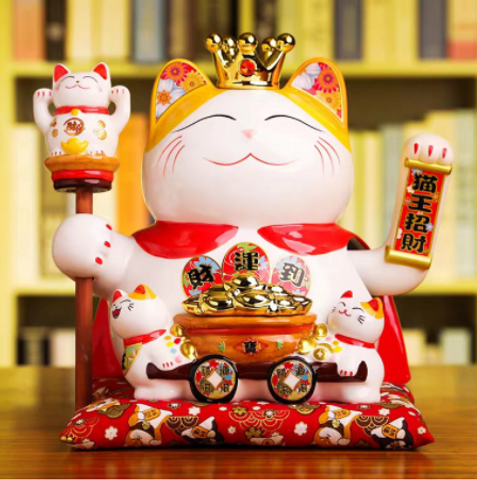 Mèo Thần Tài Vẫy Tay Có Đệm - Trang Trí Nhà Cửa Phong Thủy Tượng Mèo May Mắn Đẹp - Quà Tặng Tết Thịnh Vượng