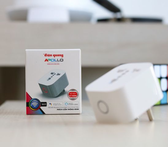 Ổ Cắm Thông Minh Điều Khiển Từ Xa Điện Quang Apollo SP1.1 01 Wifi - Kết Nối Không Dây 2.4GHz, Tương Thích Mọi Chân Cắm, Giải Pháp Tiện Lợi Cho Gia Đình