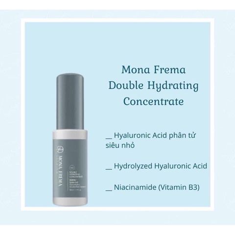 Serum Dưỡng Ẩm Cấp Nước Mona Frema Double Hydrating Concentrate 50ml - Giúp Căng Bóng Da với 2 Loại Hyaluronic Acid