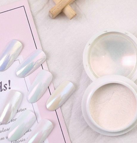Set 6 Hộp Bột Tráng Gương Ánh Ngọc Trai Làm Nail - Phụ Kiện Làm Móng Độc Đáo, Dễ Phối Màu, Chất Lượng Cao