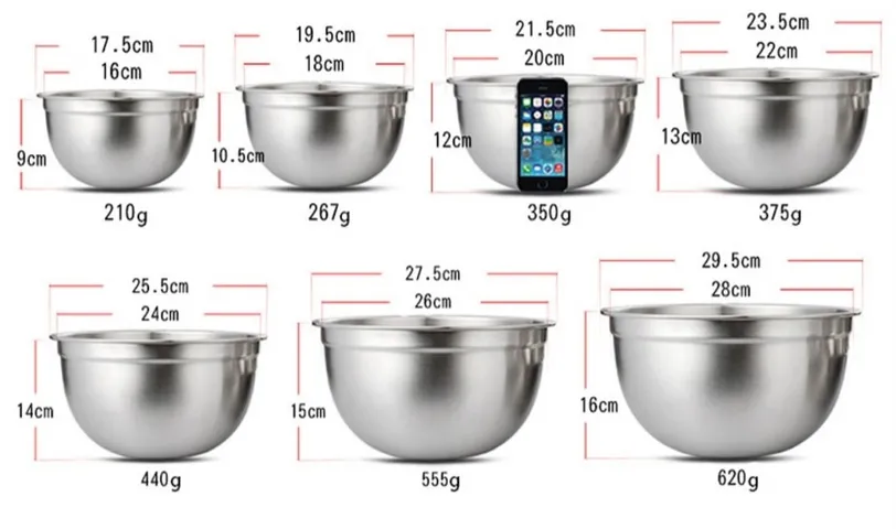 Thố Inox 304 Đánh Trứng Trộn Bột Có Vạch Đo Lường - Dụng Cụ Nhà Bếp Đa Năng, Chất Liệu Cao Cấp, Bền Đẹp 750ml đến 5 Lít