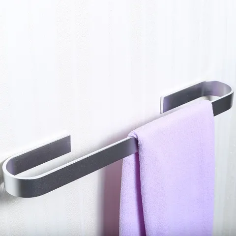 Thanh treo khăn tắm nhôm sơn tĩnh điện Hobby dán tường - Gọn nhẹ, tiện lợi cho phòng tắm, chất liệu nhôm không gỉ, dễ sử dụng
