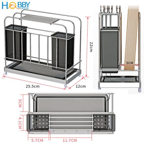 Kệ Đựng Đũa Thớt Đa Năng Hobby KDMT2 Với Khay Hứng Nước - Tiện Lợi Cho Nhà Bếp Gọn Gàng