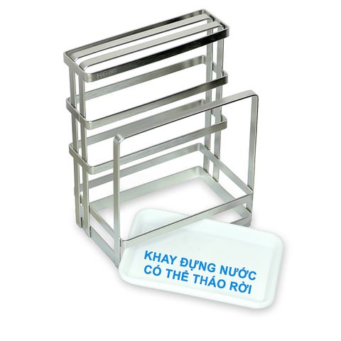 Kệ Để Dao và Thớt Inox 2 Ngăn Hobby DD2N - Có Khay Hứng Nước Tiện Dụng Cho Nhà Bếp