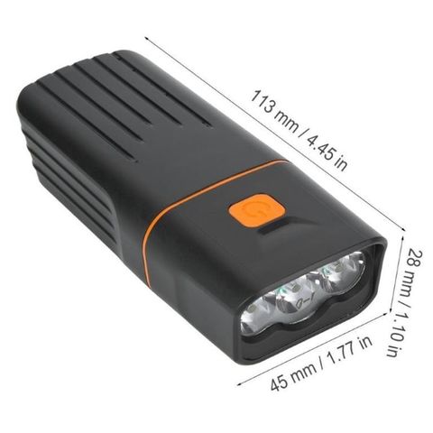 Đèn Xe Đạp 3 Mắt LED Chống Nước Siêu Sáng - Đèn Pin Sạc USB Tiện Lợi, Tích Hợp Sạc Dự Phòng Cho Điện Thoại