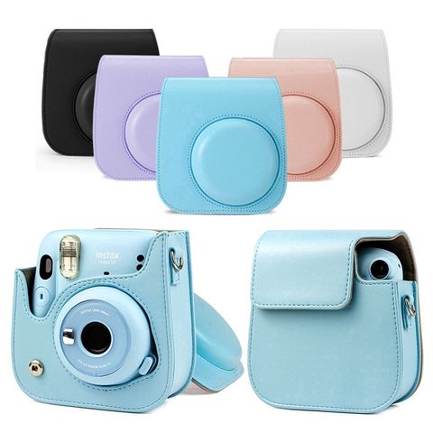 Bao Da Bảo Vệ Máy Fujifilm Instax Mini 11 - Chất Liệu Da PU Cao Cấp Kèm Dây Đeo - Bảo Vệ Chống Nước và Va Đập