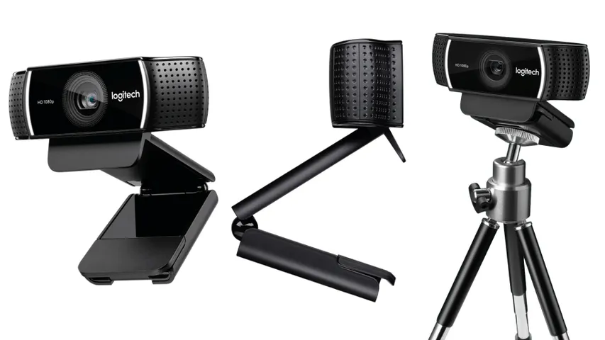 Webcam Logitech C922 Pro HD với mic kép - Học trực tuyến, Hội họp và Livestream chất lượng 1080p/30fps, tương thích Windows và MacOS