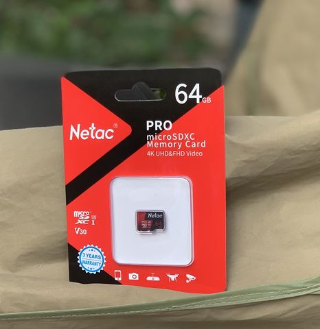 Thẻ Nhớ Netac 64GB U3 Pro Micro TF 108Mb/s - Tương Thích Mọi Thiết Bị, Tốc Độ Đọc Cao, Chống Nước, Chống Tia X-Ray
