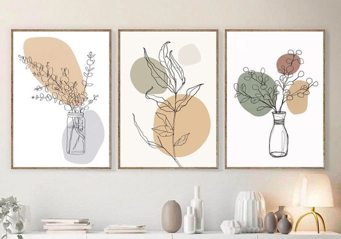 Bộ 3 Tranh Treo Tường Khung Nhựa Composite Hiện Đại - Trang Trí Phòng Khách, Phòng Bếp, Quán Cà Phê Nhiều Mẫu Ấn Tượng