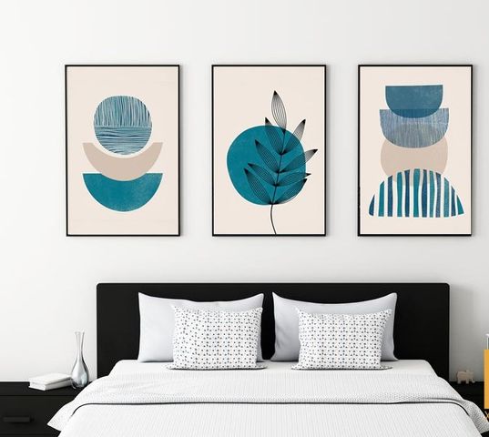 Bộ 3 Tranh Treo Tường Phòng Ngủ Chống Ẩm Mốc - Trang Trí Nội Thất Nhiều Mẫu Độc Đáo, Gỗ Và Vải Canvas