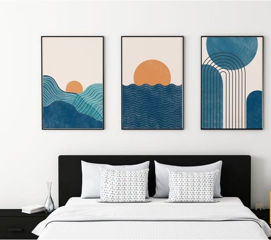 Bộ 3 Tranh Treo Tường Phòng Ngủ Chống Ẩm Mốc - Trang Trí Nội Thất Nhiều Mẫu Độc Đáo, Gỗ Và Vải Canvas
