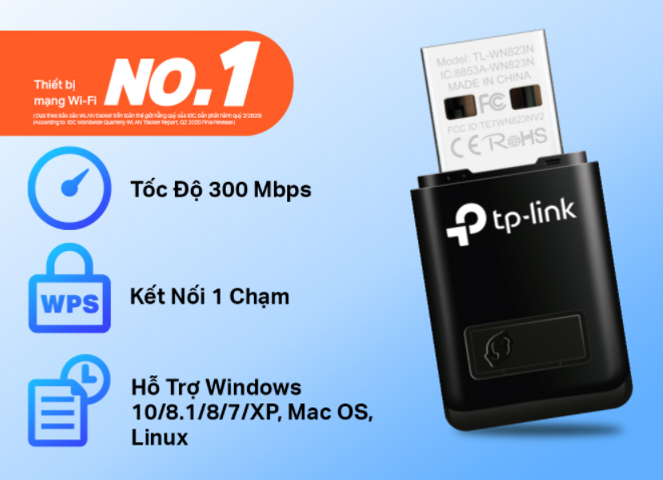 Bộ Thu Wifi TP-Link Archer T3U AC1300Mbps - Kết Nối Wifi Tốc Độ Cao, Thiết Kế Nhỏ Gọn, Hỗ Trợ Chuẩn Wifi Mới 802.11ac