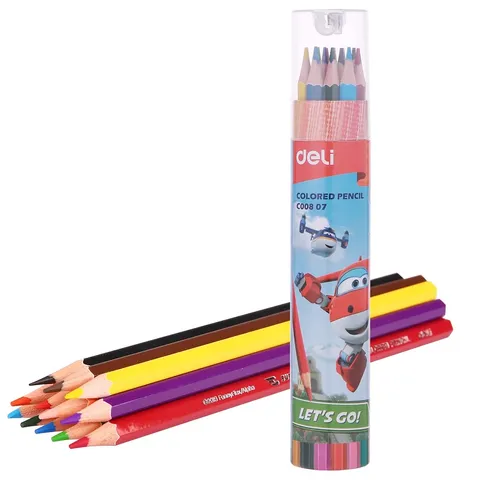 Bút chì màu học sinh Deli Super Wings kèm gọt chì