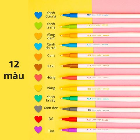 Bút đi nét Deli S578 ngòi 0.5mm - Hộp 12 chiếc nhiều màu sắc, bút vẽ sketch chuyên dụng cho nghệ thuật và họa sĩ