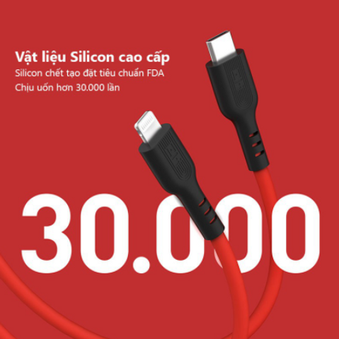 Cáp sạc USB-C to Lightning Xiaomi Zmi GL870 MFi - Sạc nhanh 20W, Silicone bền bỉ cho iPhone, iPad, iPod - Hàng chính hãng